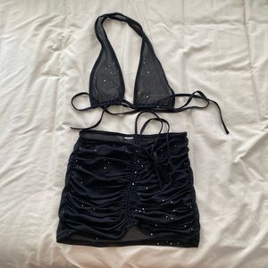 iHeartRaves black sparkly mesh set